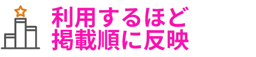 利用するほど掲載順に反映