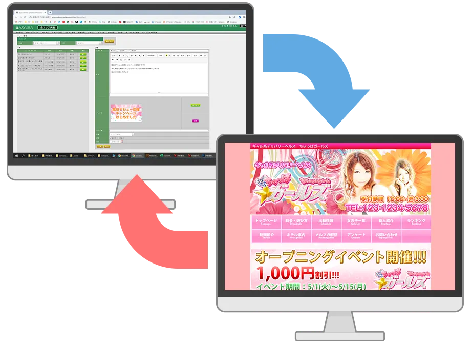 営業用HP連動機能